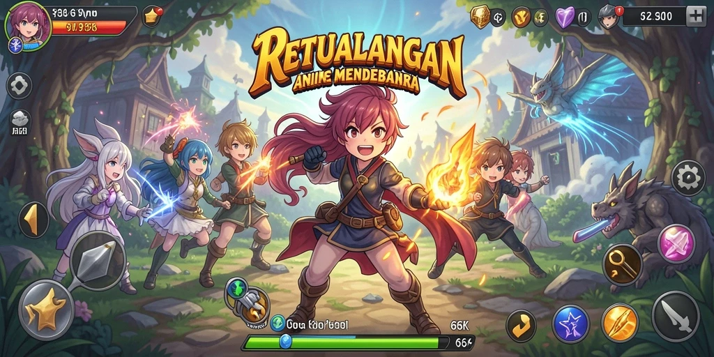 Tampilan gameplay menarik dari 66K dengan karakter Anime yang dinamis.