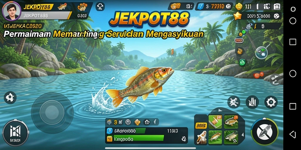 Gameplay JEKPOT88 menampilkan suasana memancing yang realistik dan mendebarkan.