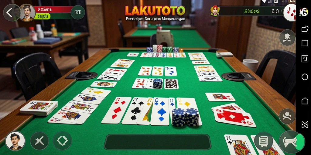 Tampilan gameplay seru LAKUTOTO saat bermain Gaple.