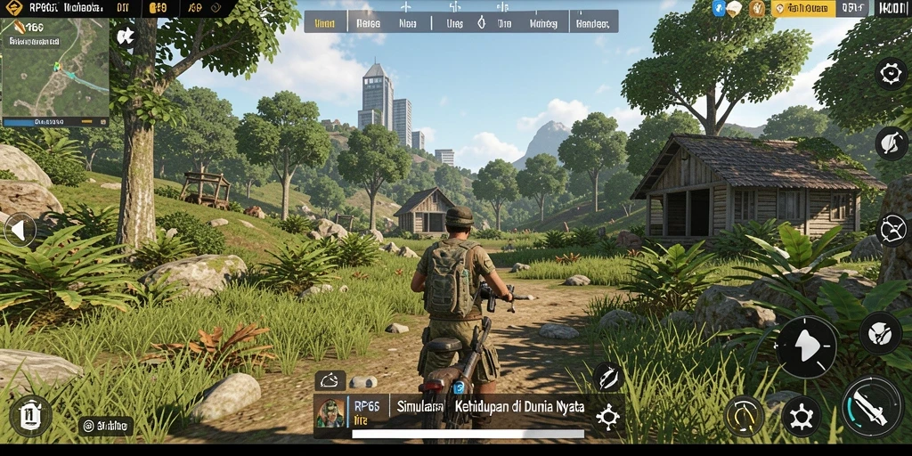 Screenshot utama RP66 menampilkan gameplay simulasi kehidupan yang mendalam.